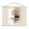 Cirkel - Compositie - Diepte - Beige textielposter latten blank klein -3d