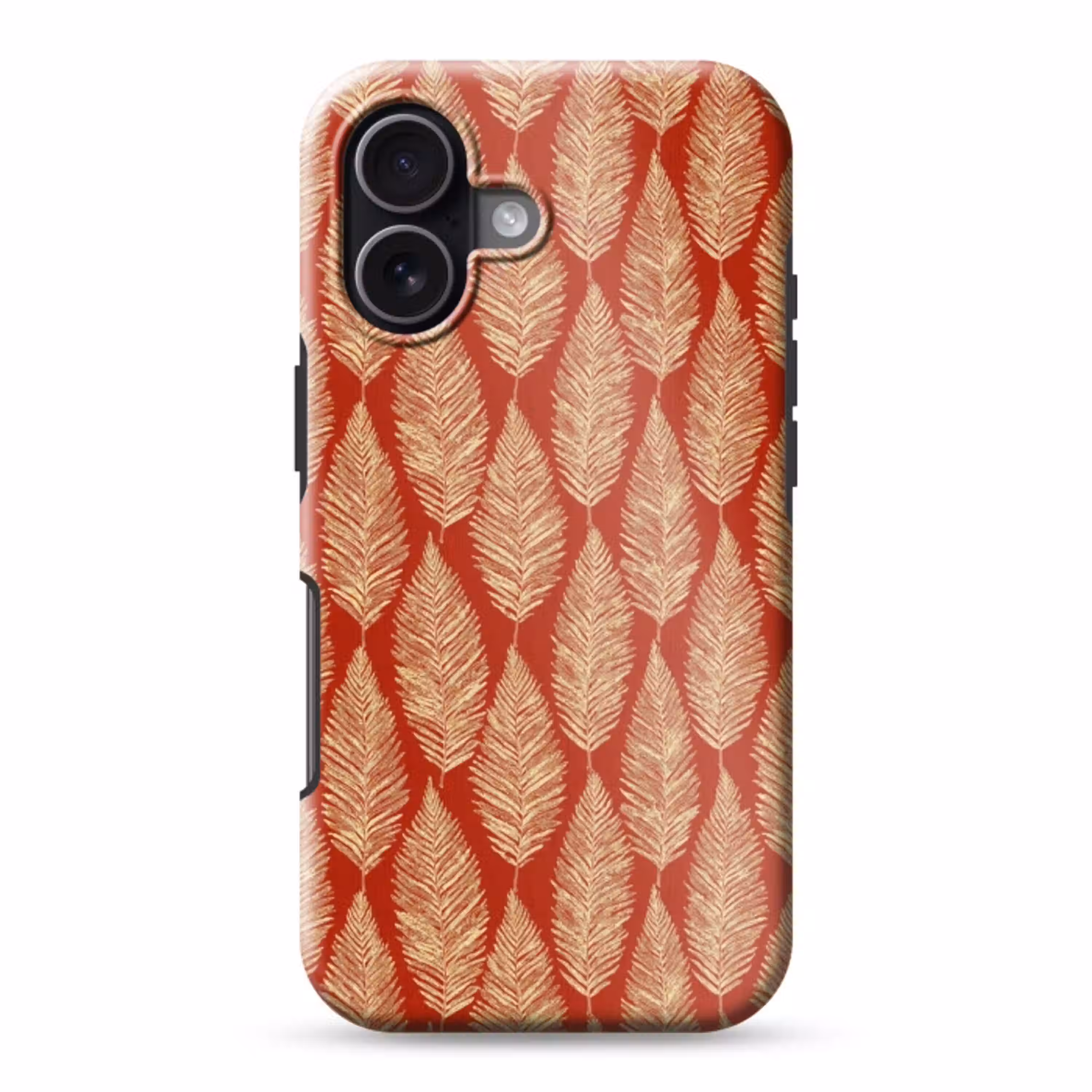Rood - Botanisch - Varen - Patroon Toughcase MagSafe Apple iPhone 17 klein 1017 -3d