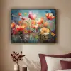 Bloemen - Watercolor - Kunst - Botanisch - Natuur Textielframe zwart klein -sfeer1