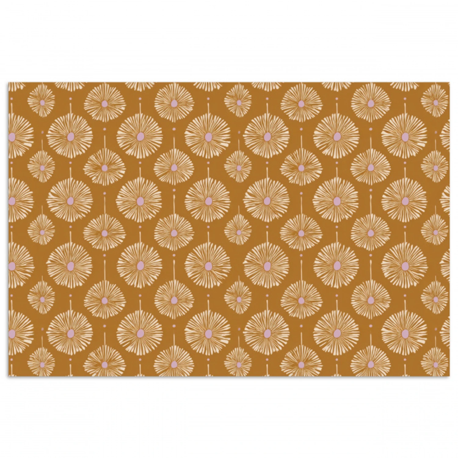 Bloemen - Modern - Oker poster papier klein 62 -3d