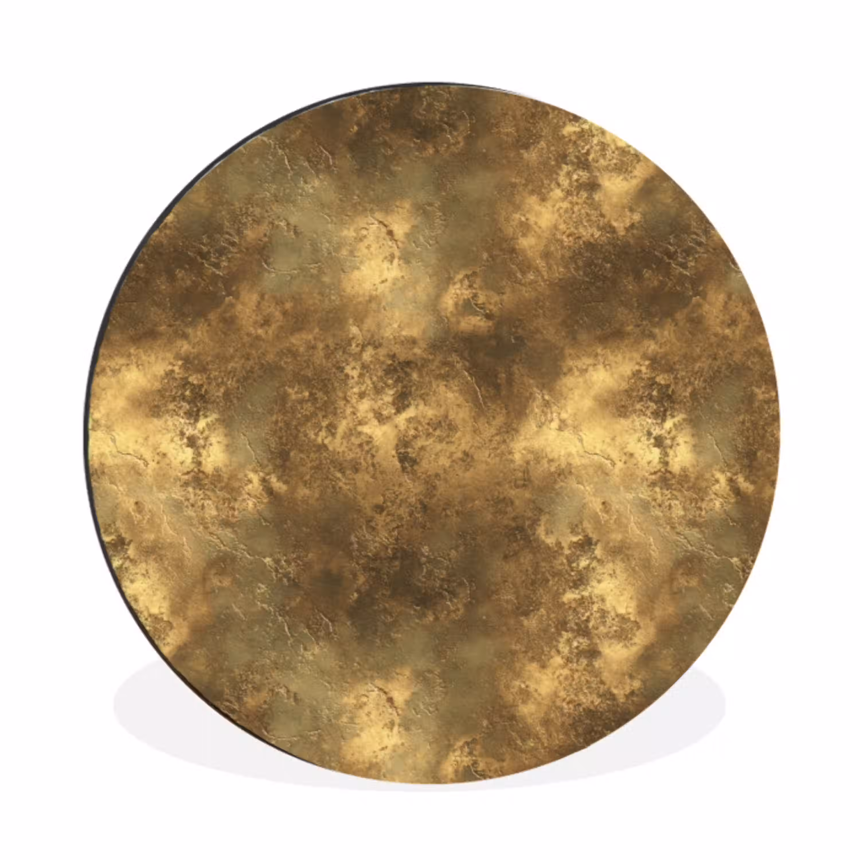 Antiek - Metaallook - Goud Wandcirkel aluminium klein 190 -3d
