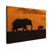 Olifanten - Savanne - Zonsondergang canvas 2cm klein -z3d