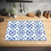 Sierborden - Bloemen - Blauw Inductie beschermer vinyl 3mm klein 276 -sfeer5
