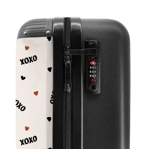 XOXO op beige NBS - Handbagage koffer - Volwassenen Unisex middel -slot