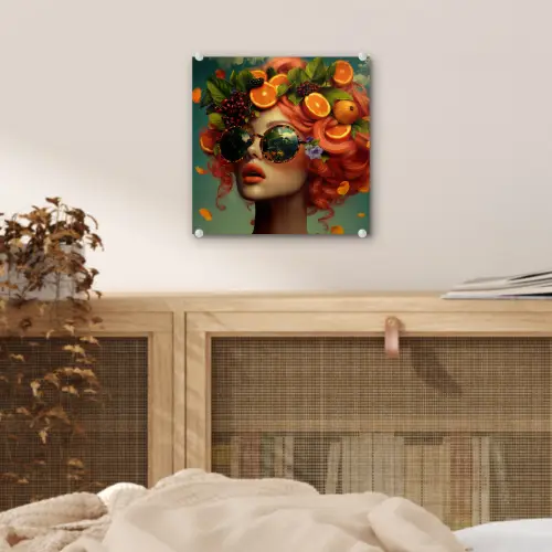 Vrouw - Sinaasappel - Bessen - Oranje plexiglas 5mm klein -sfeer4