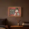 Klassiek - Kerstgroet - Sneeuwpop - Rood Light Box met batterij (Wandlamp) middel -sfeer4
