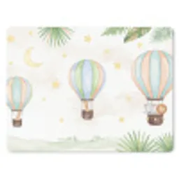 Aquarel - Luchtballonnen - Pastel muismat rubber klein -3d