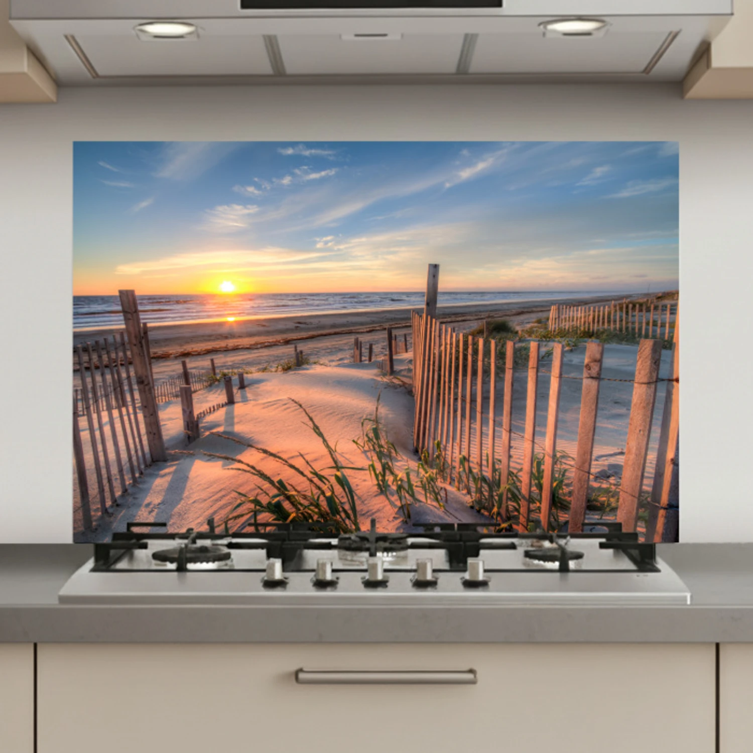 Strand - Zee - Duin - Zonsondergang - Landschap keuken achterwand spatscherm klein -3d_website