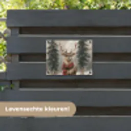 Winter - Bos - Rendier - Donker tuinposter los doek klein -sfeer3