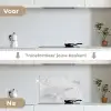 Marmer - Steen - Wit - Grijs - Marmerlook keuken achterwand spatscherm klein -voor_na_NL