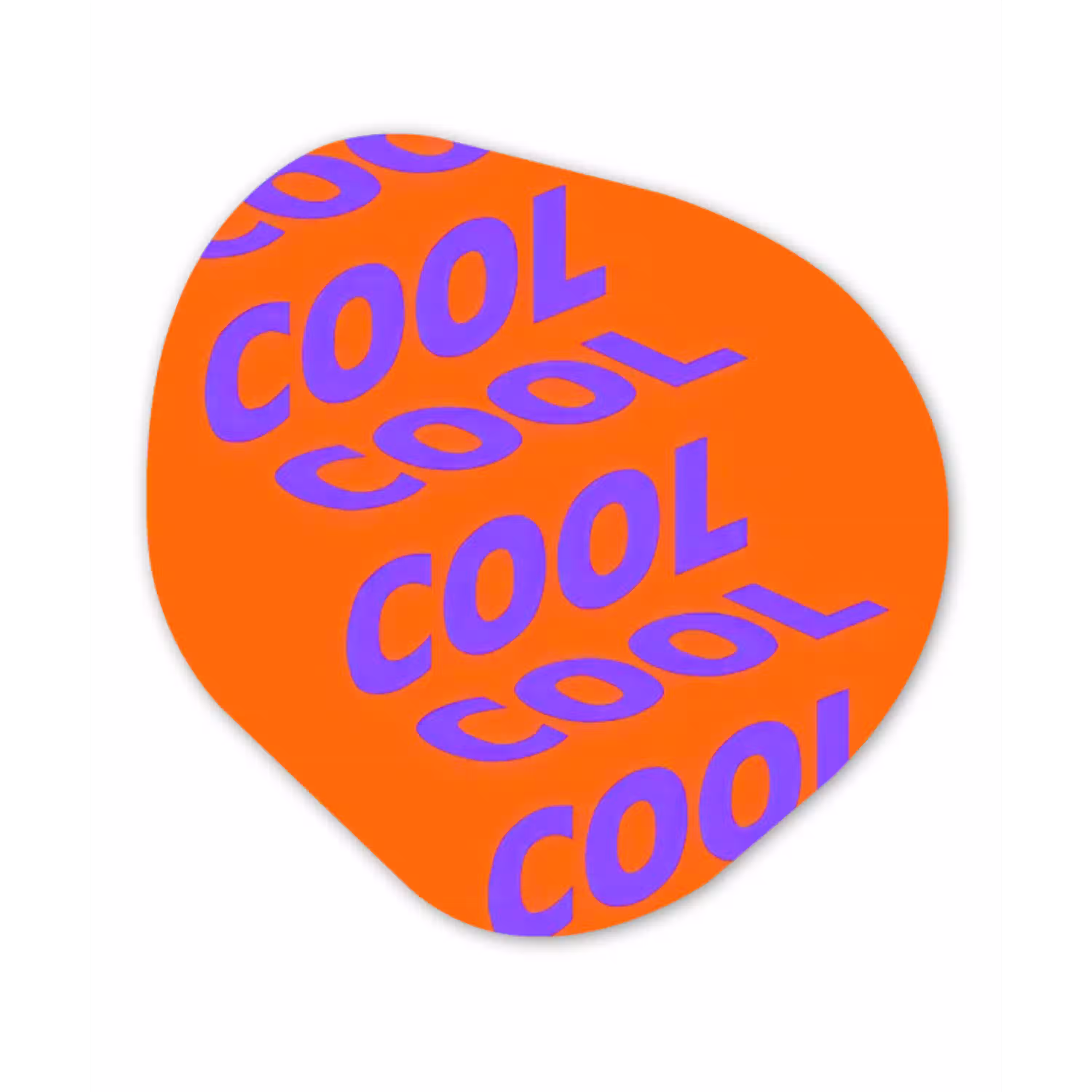 Cool - Paars - Oranje Wandcirkel Organisch Forex 3mm klein -3d
