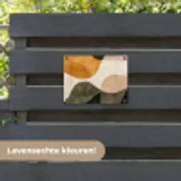 Vormen - Okergeel - Abstract tuinposter los doek klein -sfeer3