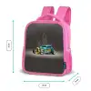 Blauwe auto met grijze vlammen Kinderrugzak - Roze middel -productfoto_formaten