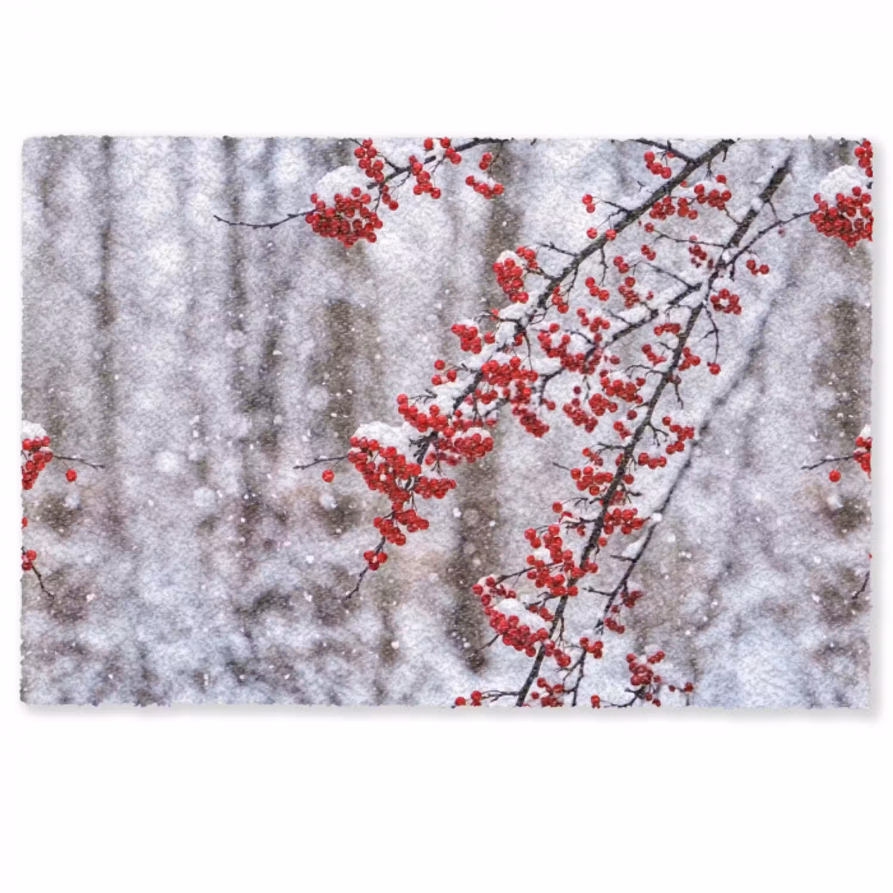 Bessen - Takken - Sneeuw - Winter - Kleurrijk Deurmat klein -zkaufland3d