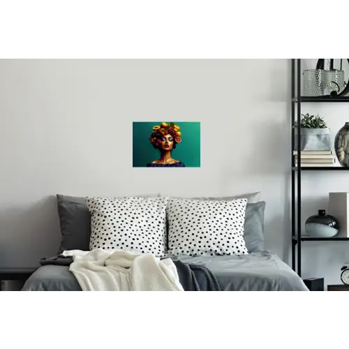Vrouw - Hoodtooi - Tropisch - Fruit - Druiven Muursticker klein -slaapkamer