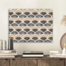 Waaier - Patroon - Zwart - Beige PET vilt klein 837 -sfeer1