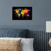 Wereldkaart - Verf - Kleurrijk - Graffiti - Wereld poster papier klein -sfeer2
