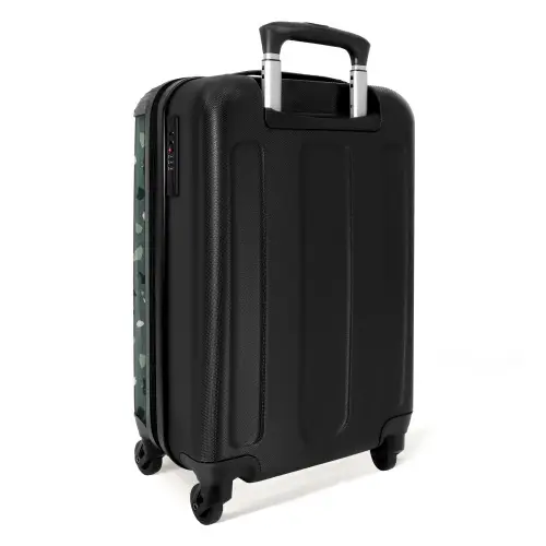 Terrazzo patroon veelkleurig groen NBS - Handbagage koffer - Volwassenen Unisex middel -achterkant