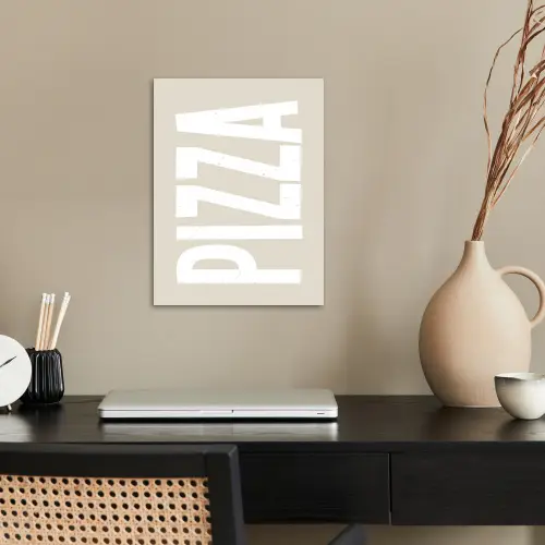 Pizza - Decoratie - Japandi - Wit poster papier klein -sfeer1