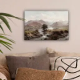Berglandschap - Meer - Bergen - Vallei - Klassiek canvas 2cm klein -sfeer1