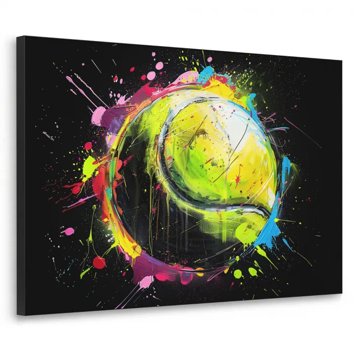 Graffiti - Sport - Tennis - Padel - Bal Textielframe zwart klein -3d