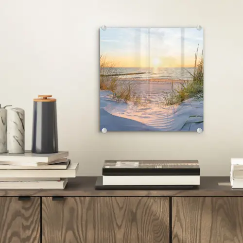 Strand - Zon - Duin - Gras - Zand - Horizon plexiglas 5mm klein -sfeer1