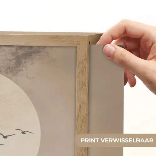 Vogel - Beige - Japandi Light Box met batterij (Wandlamp) middel -USP_websiteprintNL