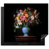 Kleur - Vaas - Bloemen - Boeket Inductie beschermer vinyl 3mm middel -3d
