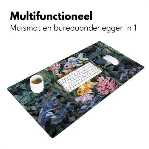 Vissen - Koraal - Zee - Mozaïek Muismat XXL klein -sfeer4