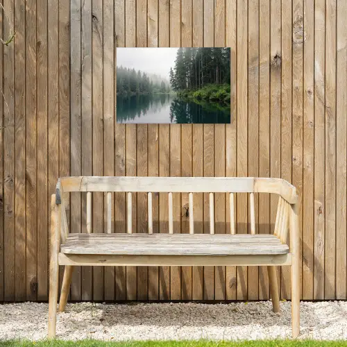 Bergen - Meer - Bos Tuinposter op houten frame 2 cm dik klein -sfeer4