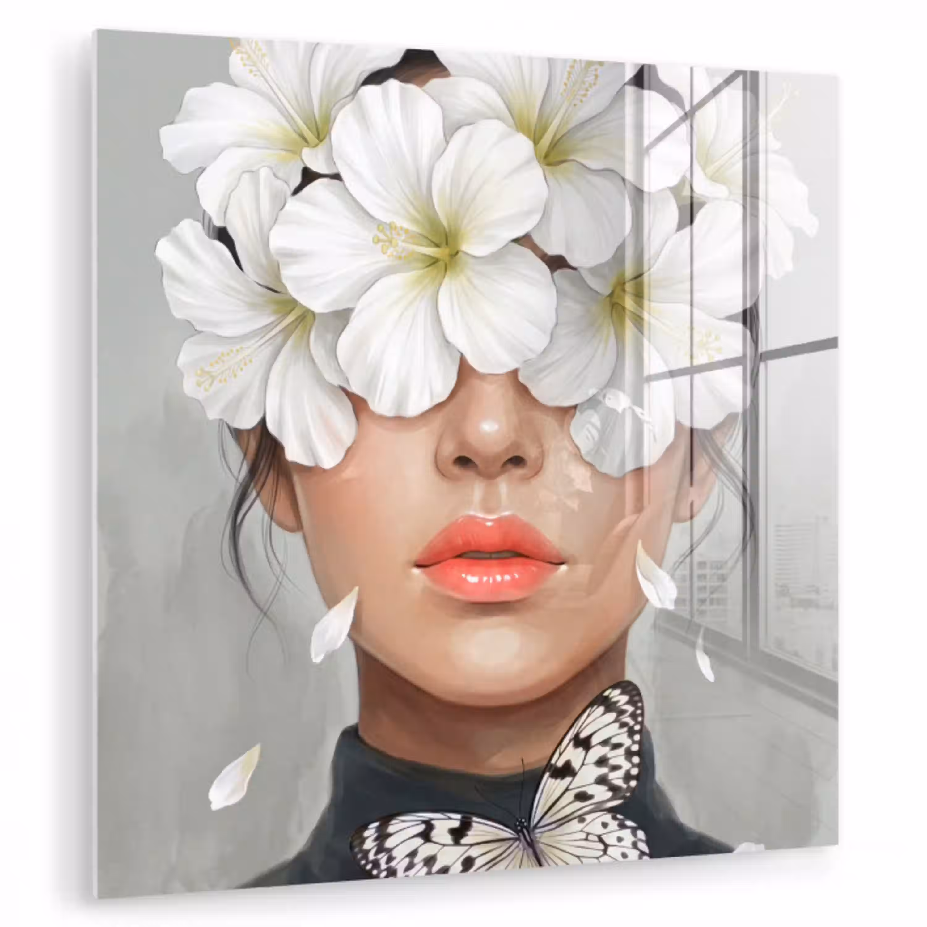 Lelies - Portret - Wit plexiglas 5mm klein -zzzproduct_nieuw
