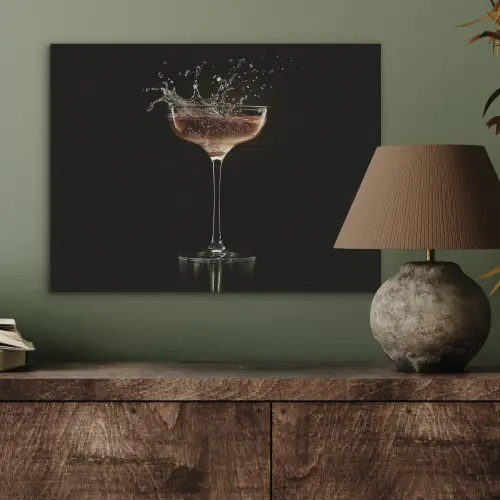 Cocktail - Zwart - Spetters - Glas PET vilt klein -sfeer2
