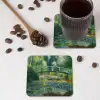 Brug - Hout - Vijver - Waterlelies onderzetter kurk middel -sfeer2