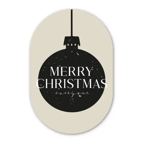 Kerstballen - Japandi - Christmas - Zwarte kerstballen Wandcirkel Ovaal Forex klein -3d