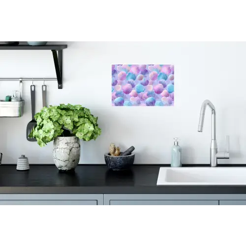 Schelpen - Paars - Blauw - Patroon Muursticker klein -keuken