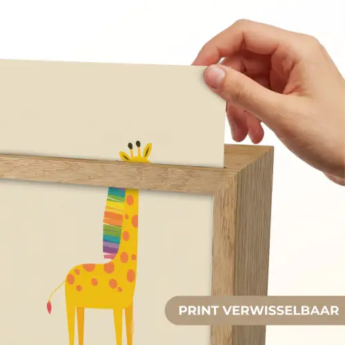 Giraffe - Regenboogmanen - Beige Light Box met kabel (Kinderlampje) klein -USP_websiteprintNL