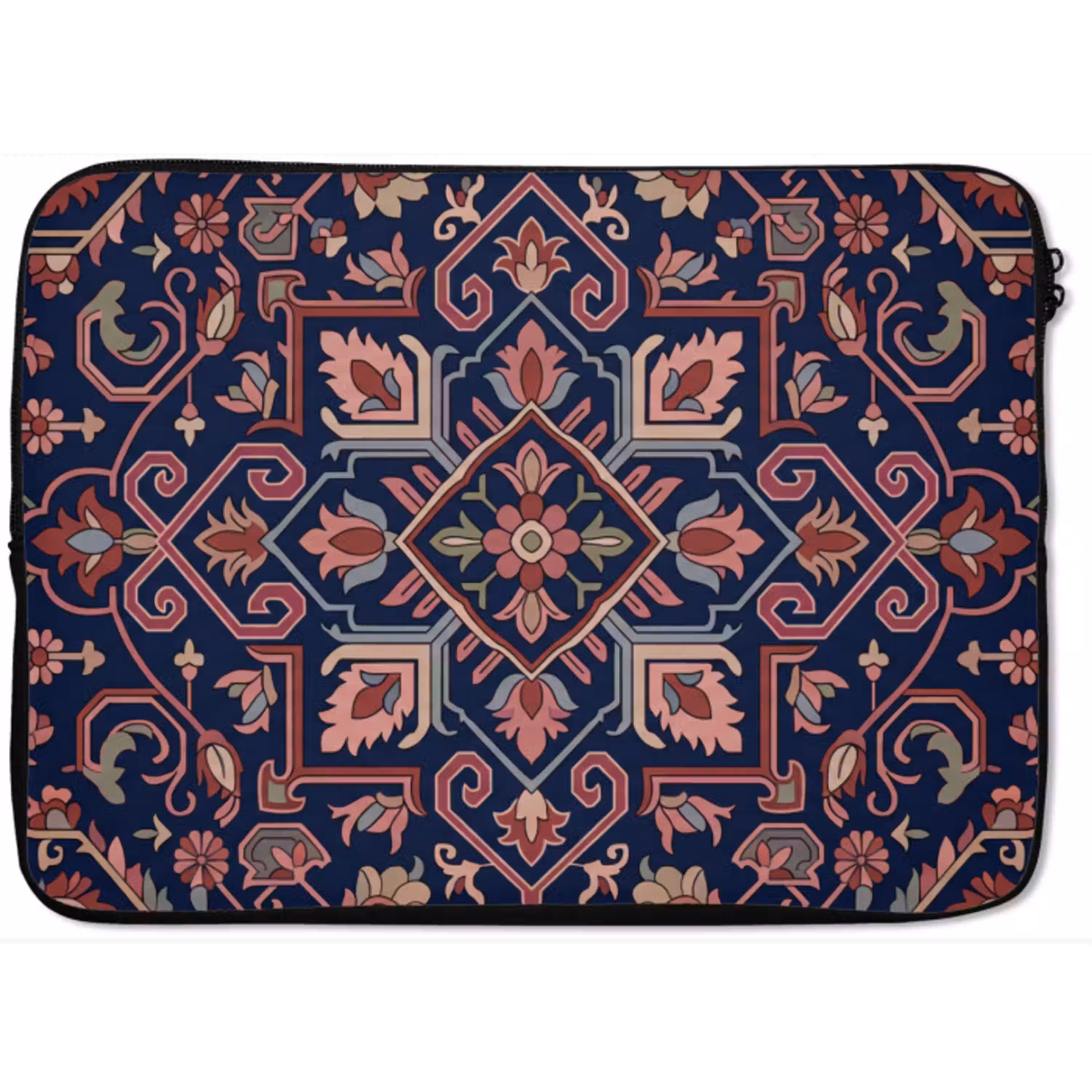 Patroon - Oosters - Floraal - Blauw - Klassiek laptophoes neopreen klein -zkaufland3dotto