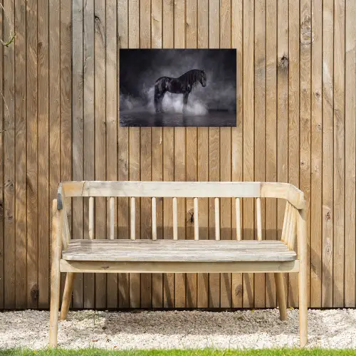 Paard - Magisch - Zwart Tuinposter op houten frame 2 cm dik klein -sfeer4