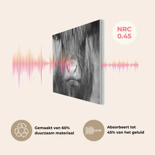 Schotse hooglander - Koe - Zwart - Wit - Dieren PET vilt klein -USP_NL