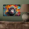 Aap - Gorilla - Graffiti - Dieren - Kleuren aluminium wit klein -sfeer2