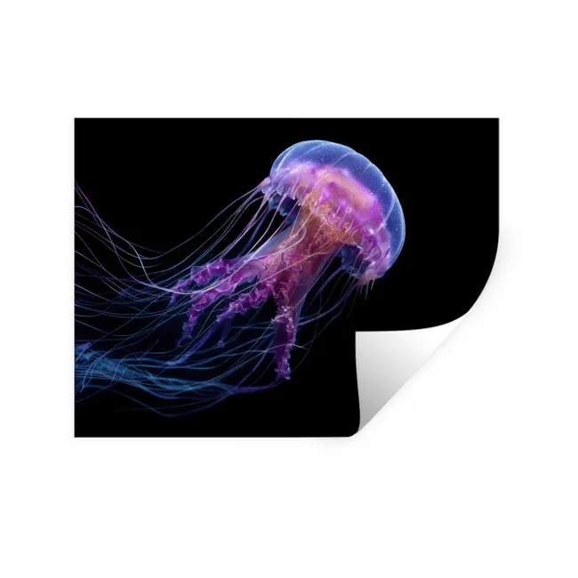 Wall Sticker - Jellyfish - Translucent - Pink - Tentacles