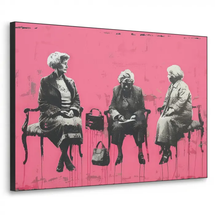 Graffiti - Roze - Street art - Vrouwen Textielframe zwart klein -3d