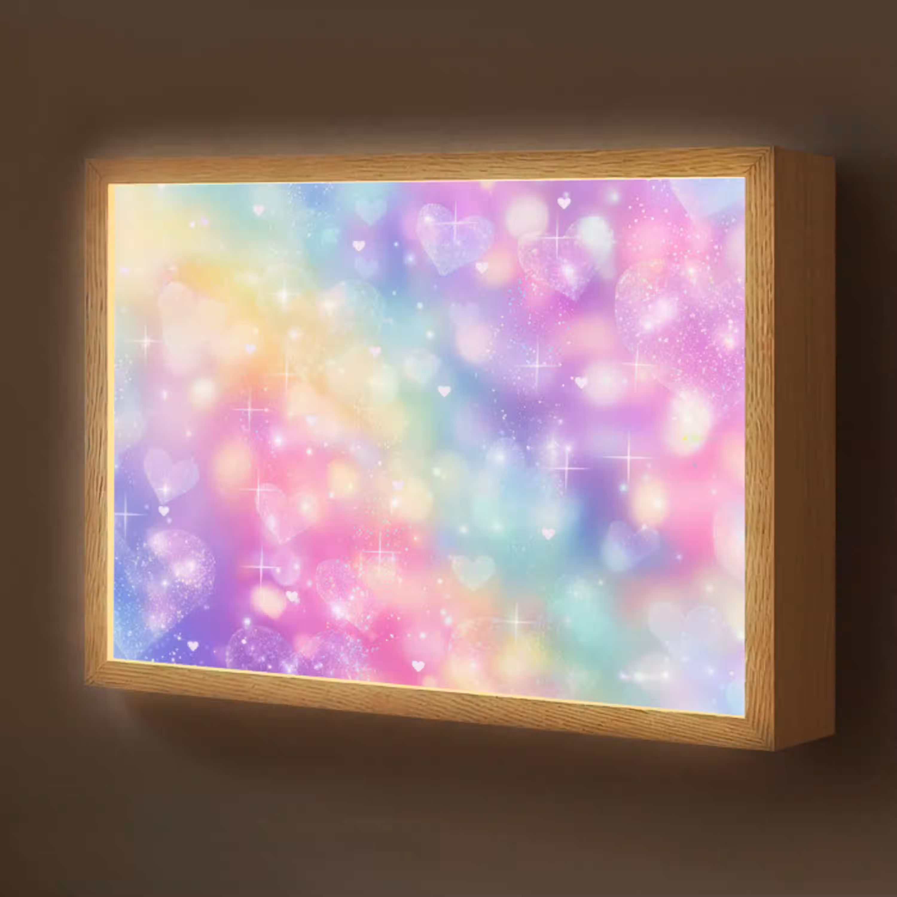 Licht - Regenboog - Hartjes Light Box met batterij (Wandlamp kind) middel -z3d_website