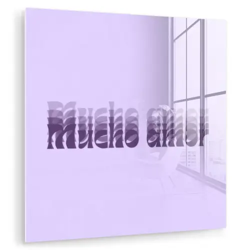 Mucho amor - Paars - Gelaagde letters plexiglas 5mm klein -zzzproduct_nieuw