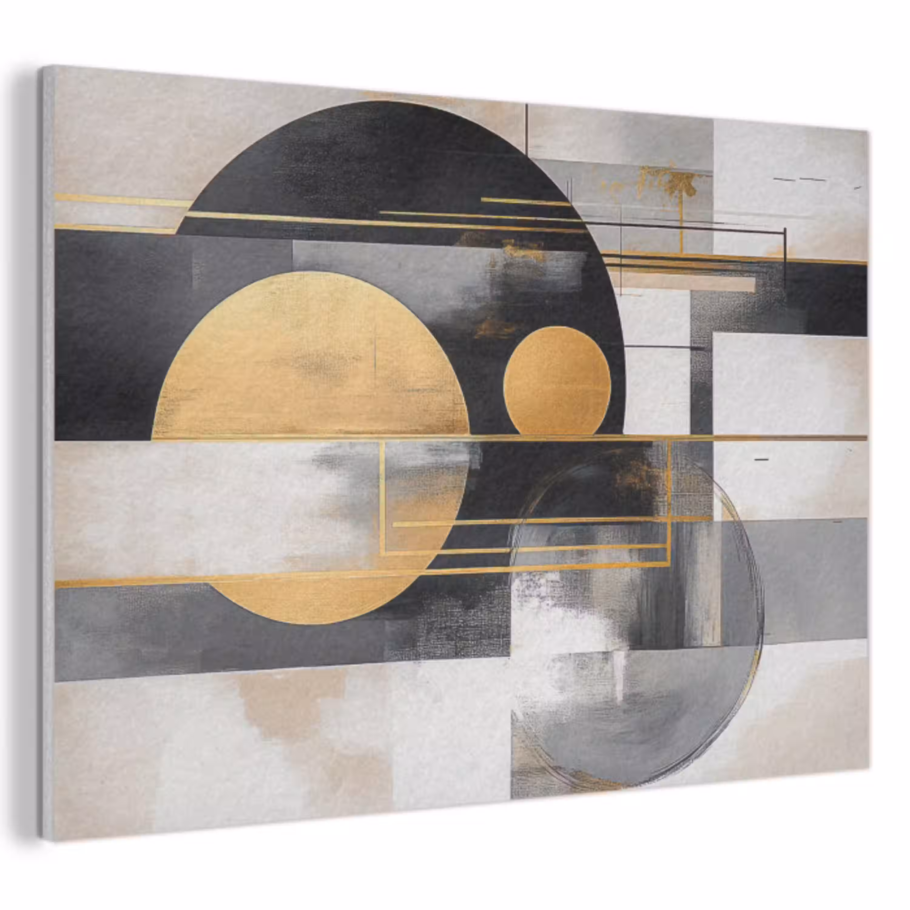 Abstract - Goud - Zilver - Vormen - Aesthetic - Modern PET vilt klein -3d