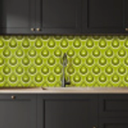 Patronen - Retro - Regen - Druppel - Groen keuken achterwand 2 middel 871 -sfeer1