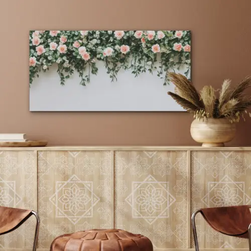 Bloemen - Muur - Rozen - Groen PET vilt middel -sfeer4