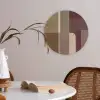 Vlakken - Abstract - Bordeaux - Lijnen Akoestische PET Vilt - Rond klein -sfeer3