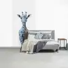 Giraffe - Delfts blauw - Dieren - Minimalistisch fotobehang vinyl groot -slaapkamer