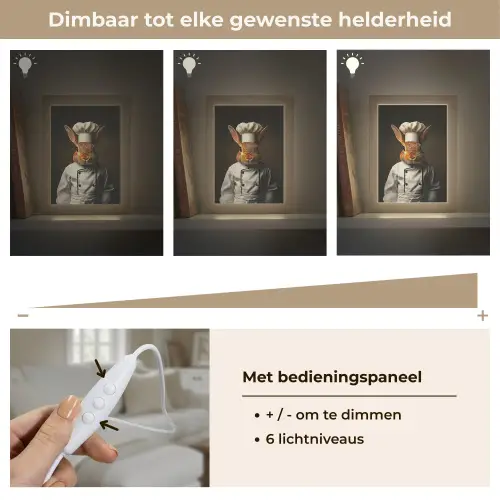 Konijn - Kok - Dier Light Box met kabel (Tafellamp) klein -USP_dimbaarNL